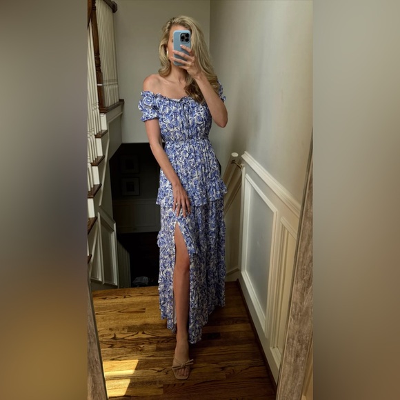 NWT ASTR Viona Floral Off Shoulder Ruffle Maxi Dress - Picture 2 of 5